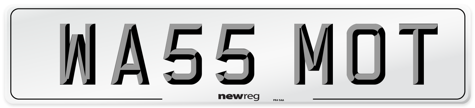 WA55 MOT Number Plate from New Reg